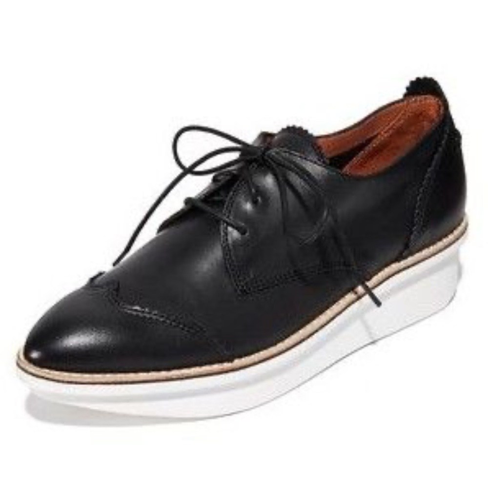 10 CROSBY Derek Lam "Grady" Black Leather Platform Lace-Up OxfordsNWOT/sz: 8